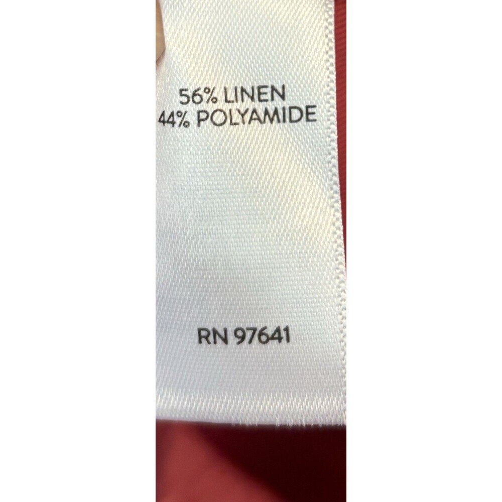 J Jill Elliptical Hem A-line Linen Blend Midi Dress pink Coral Size XL - Picture 6 of 7